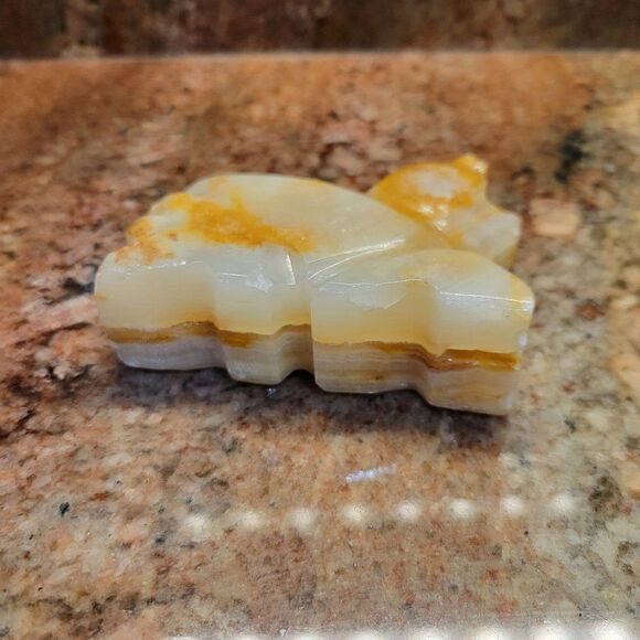 Vintage Hand Carved Onyx Bear Sculpture - Picture 7 of 12